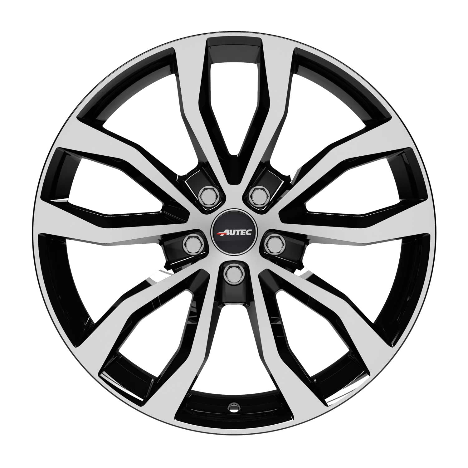 4x Autec llantas UTECA 9.5x22 ET45 5x120 Schwarz poliert