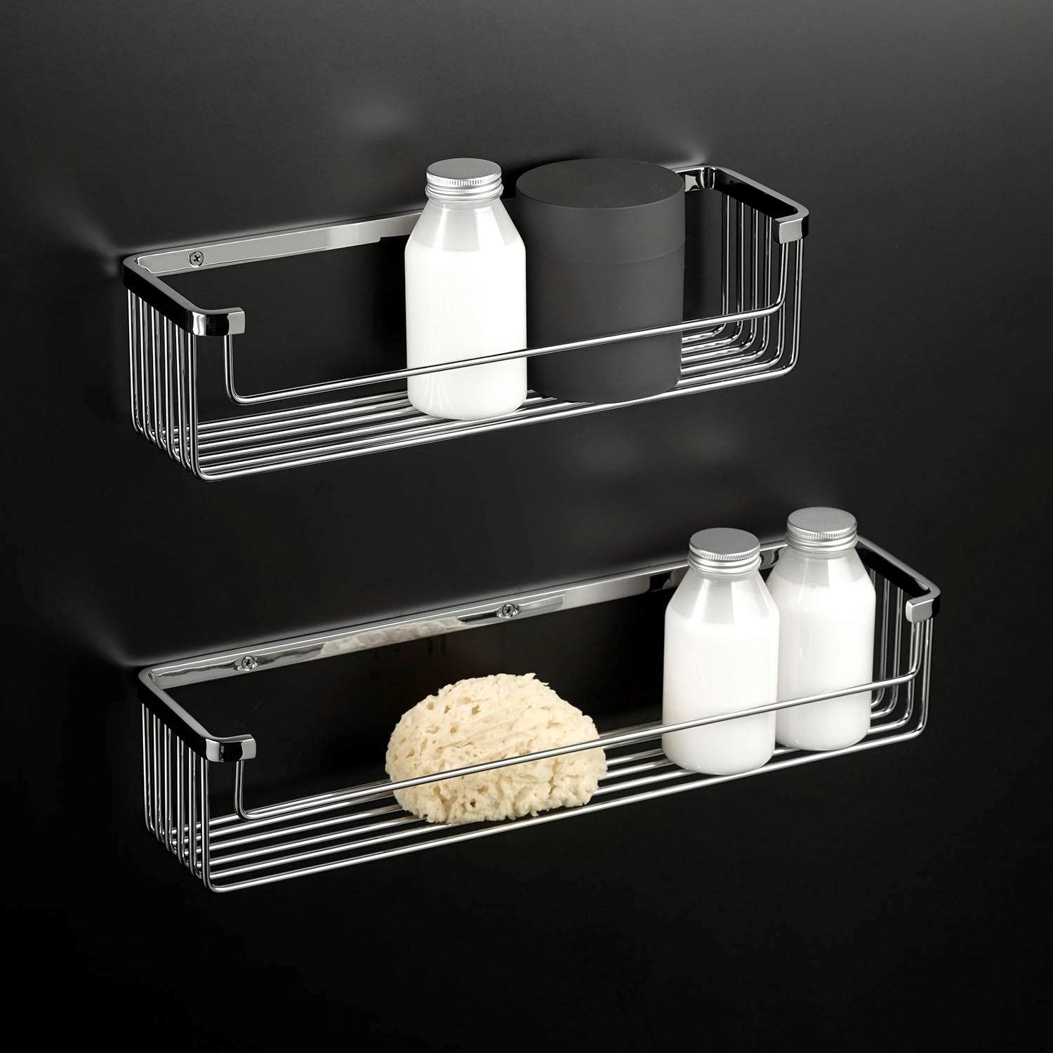 COSMIC - Jabonera Ducha Organizadora Baño | Acabado Cromado | Fácil Instalación con Tornillos | Medidas 30 x 12 x 6,5 cm