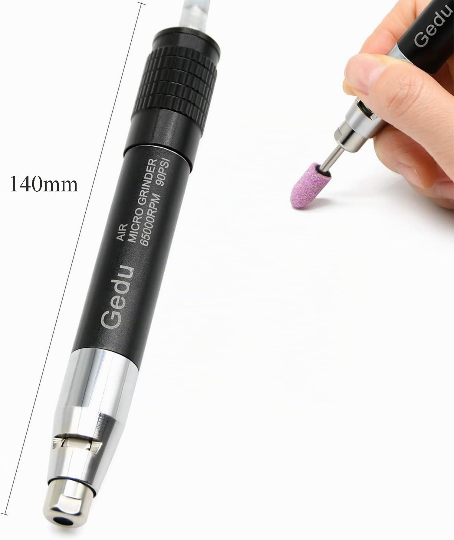 Druckluft Stabschleifer Set, 1/8 Zoll Mini Bleistift Polieren Schneiden Werkzeug Pneumatischer Bleistift Die Grinder, für Präzisionsschleifen und Polieren, 65000 U/min