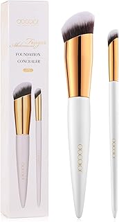 Docolor 2PCS Foundation Brush and Concealer Brush, Professional Face Makeup Brushes Set Soft Dense Hair Perfect for Blending Liquid, Buffing, Cream, Sculpting, Mineral Powder Makeup Brushes Tools
