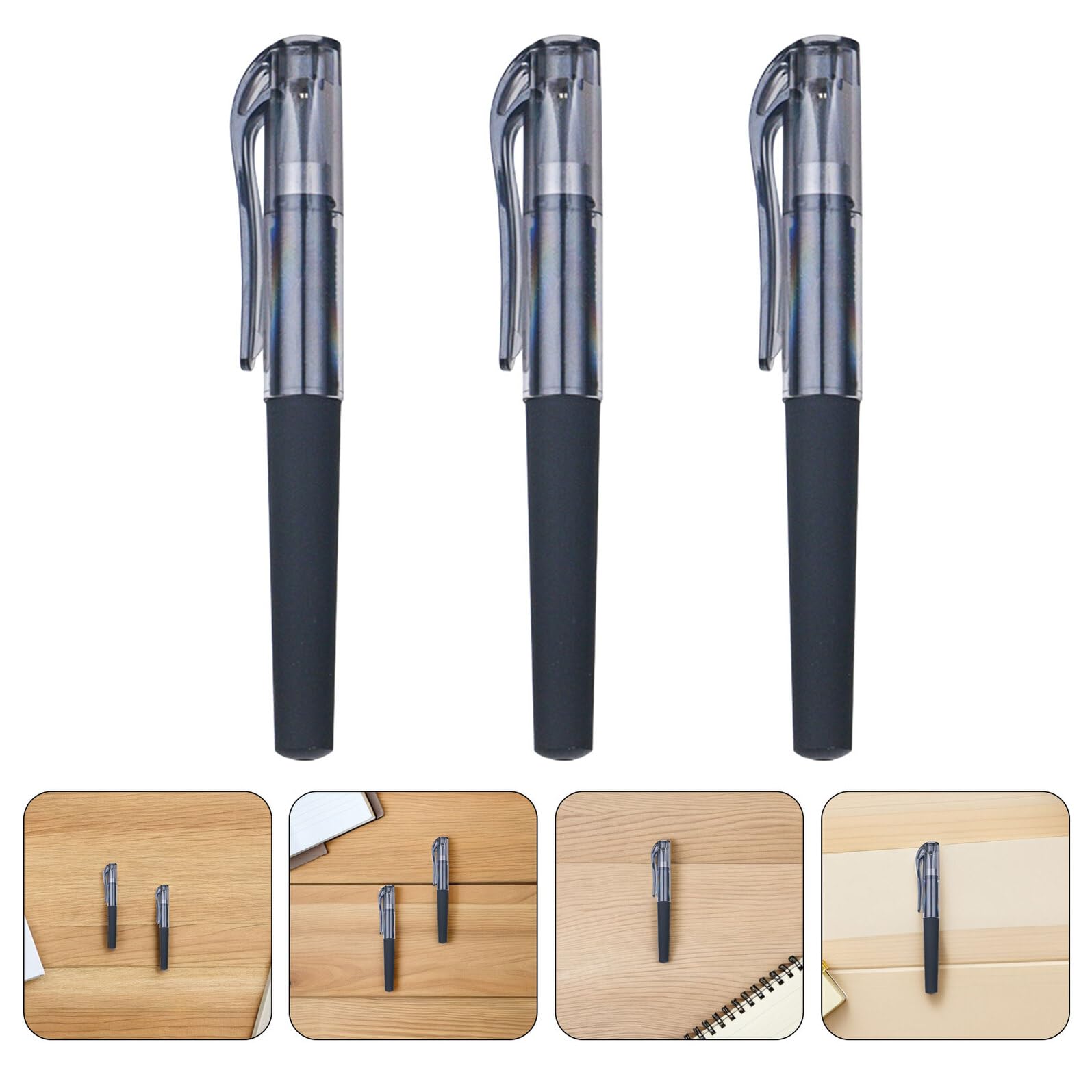 SECFOU Lot de 50 Stylos à Encre Gel Noire Stylo à Pointe Fine 0,5 Mm Format Court Capuchon Bureau et Voyage