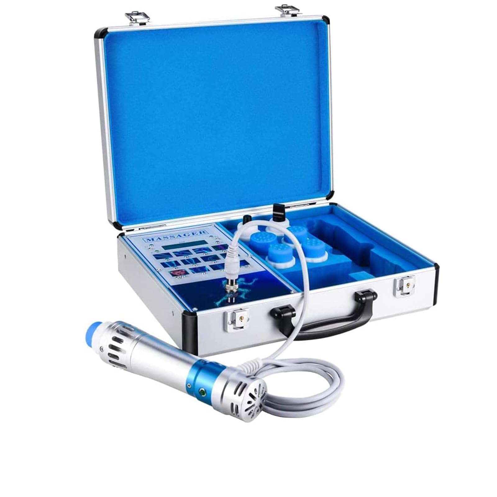 Shockwave Therapy Machine, Deep Tissue Percussion Massager, for Erectile Dysfunction Pain Relief, for Pain Treatment, Massage and Relax Muscles, Equipped with 6 Massage Heads