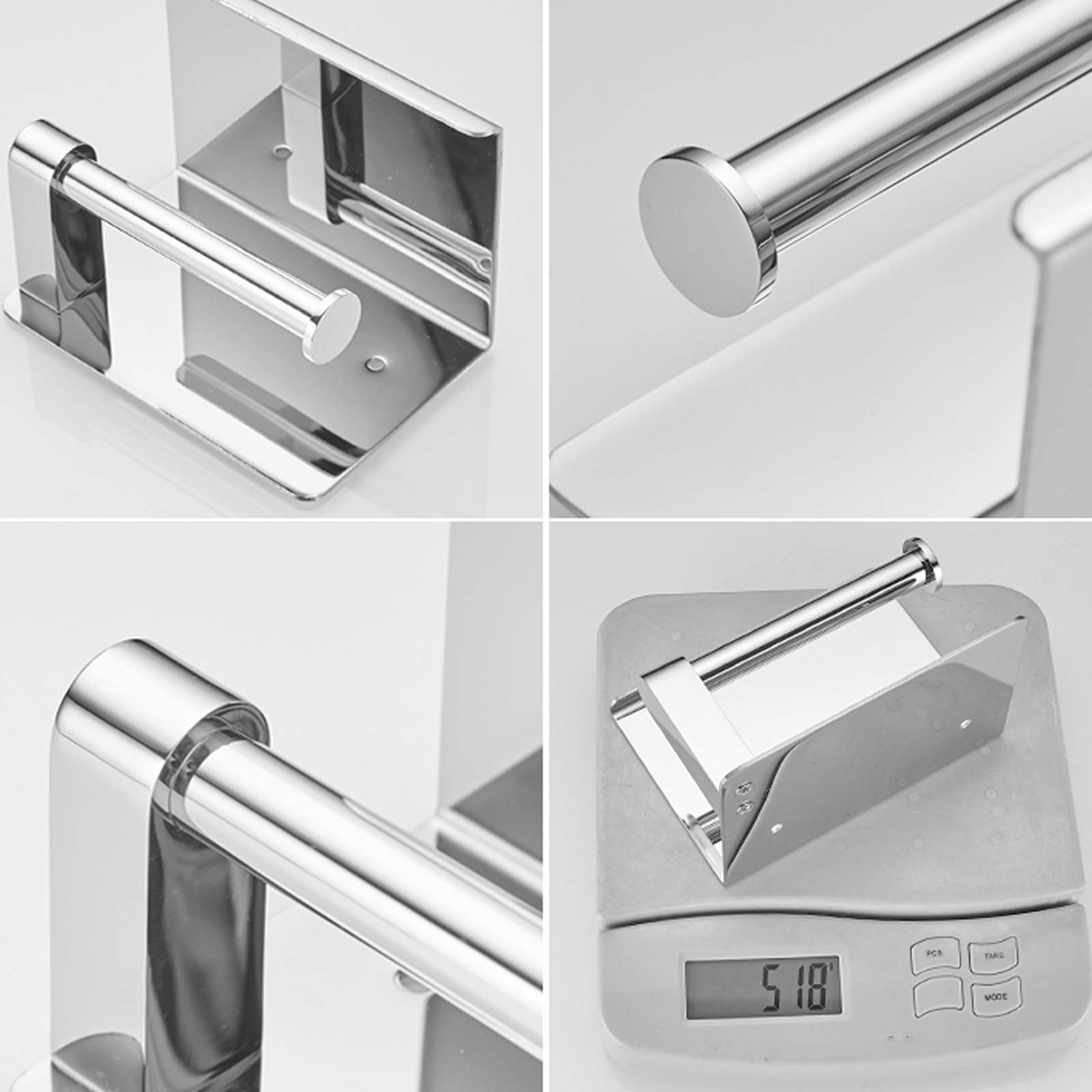 Portarrollos de Papel higiénico de Acero Inoxidable montado en la Pared con Estante Espacioso para Cocina y baño Portarrollos de Papel Portarrollos de Cocina