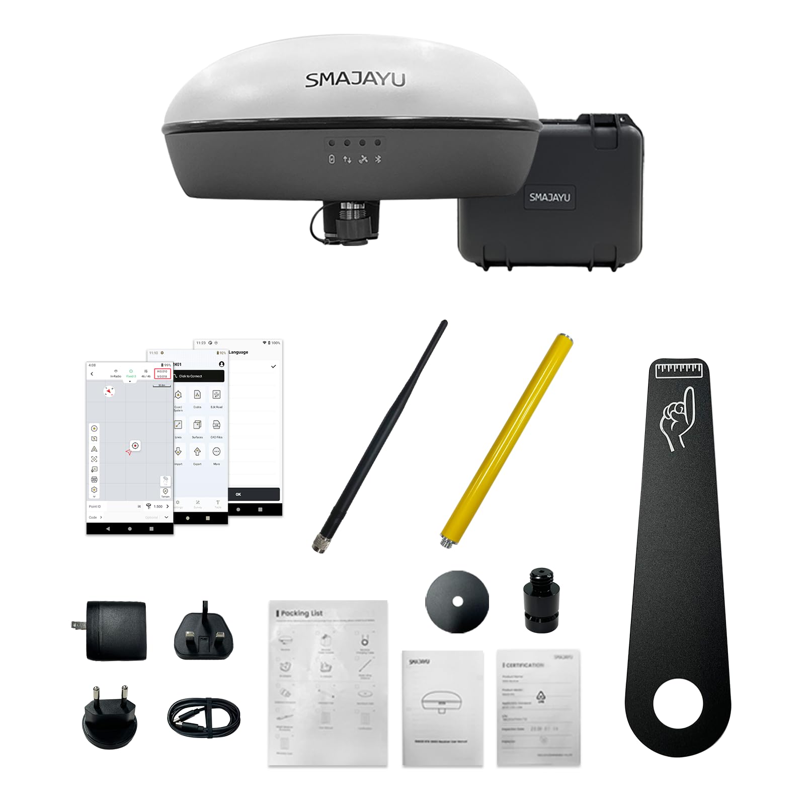 SMA20 Base GNSS RTK GPS Surveying Equipment(900MHz), Includes Surveying Software for Android, Work as Base Station for UAVs/Drones, Supports CORS/NTRIP Correction, Land Survey, Topographic Mapping