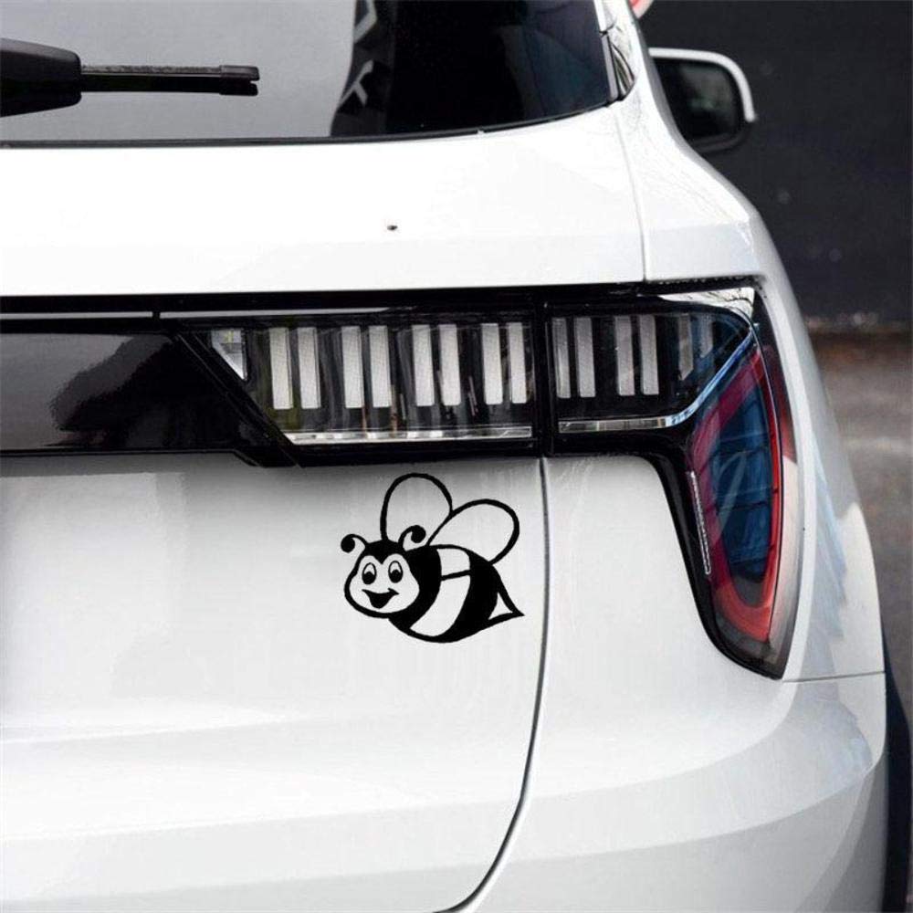 Handmade By Stukk Black Smiling Bumble Bee Design Fun Window Bumper Vinyl Decal Jdm Sticker 15Cm X 12Cm