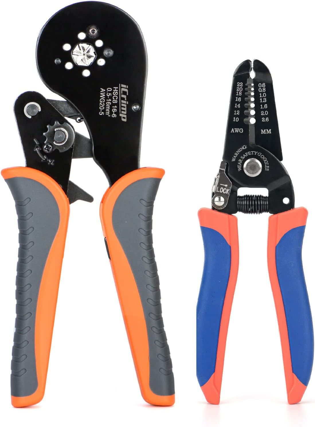 Hexagonal Ratchet Crimper for End Sleeves and Ferrules 0.5-16mm2 AWG 20-5 w/Wire Stripper and Cutter