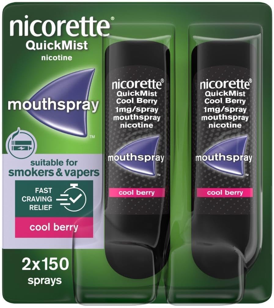 Cool Berry: Nicorette Quickmist Mouthspray Duo Pack - 1 Mg, Cool Berry Stop Sm