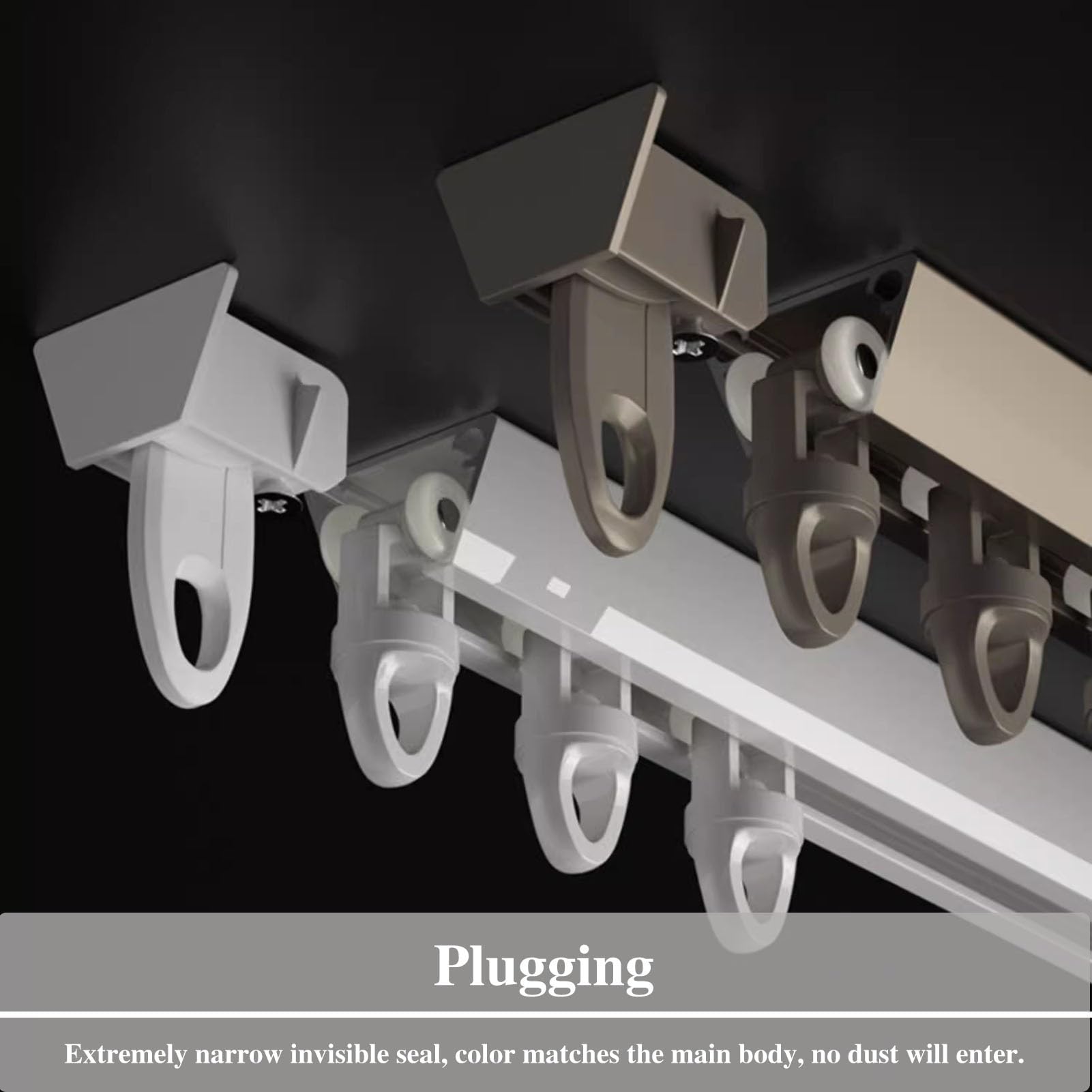 Tringle à rideaux robuste de 2,1 m – Rail coulissant durable marron avec crochets pour l'intimité – Parfaite pour le salon et la chambre à coucher (2,2 m)