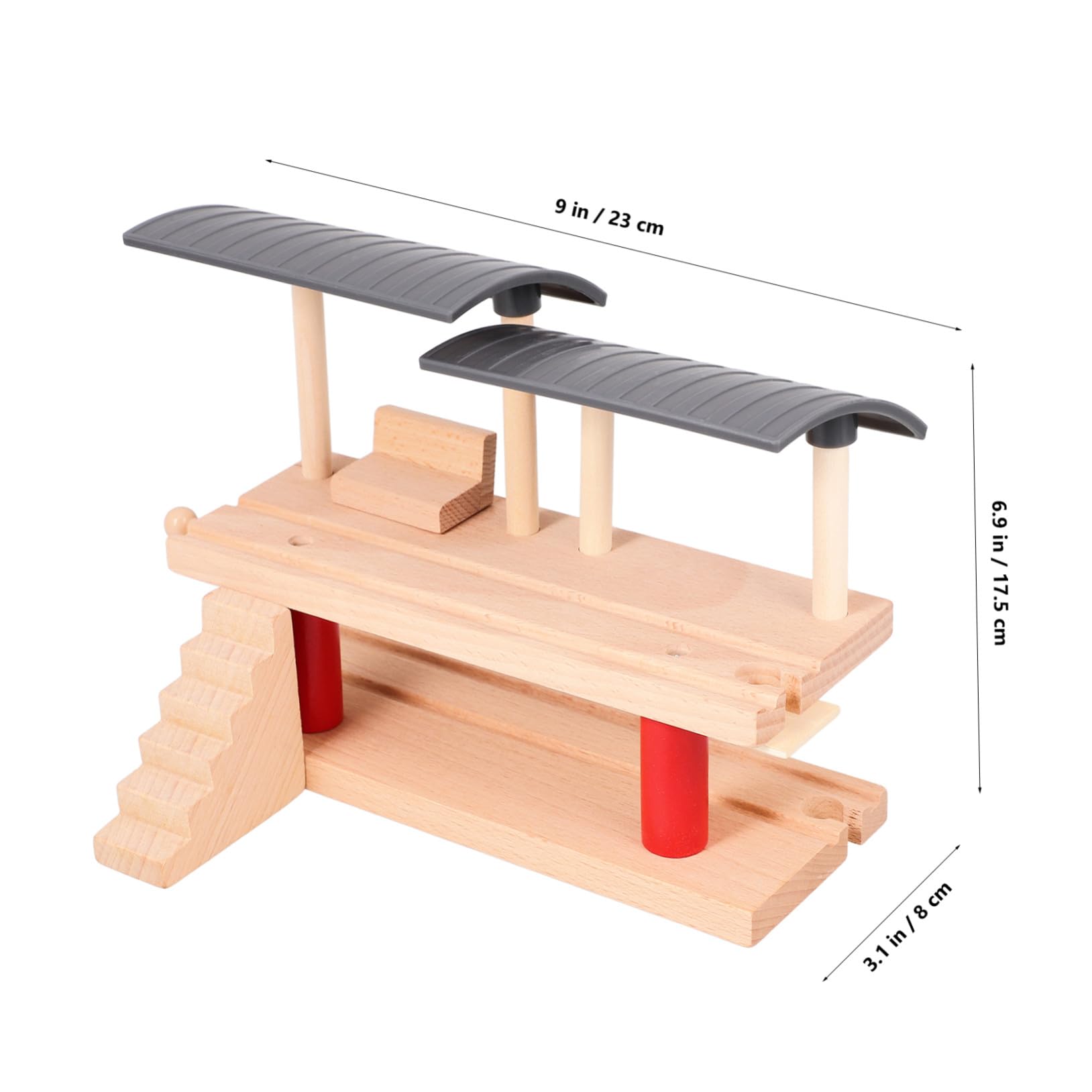 Piattaforma Ferroviaria a Doppio Livello in Legno Beige, 1 Pz | Accessorio Pista Trenino, Stazione Fai da Te, Leggero Plastico Composito
