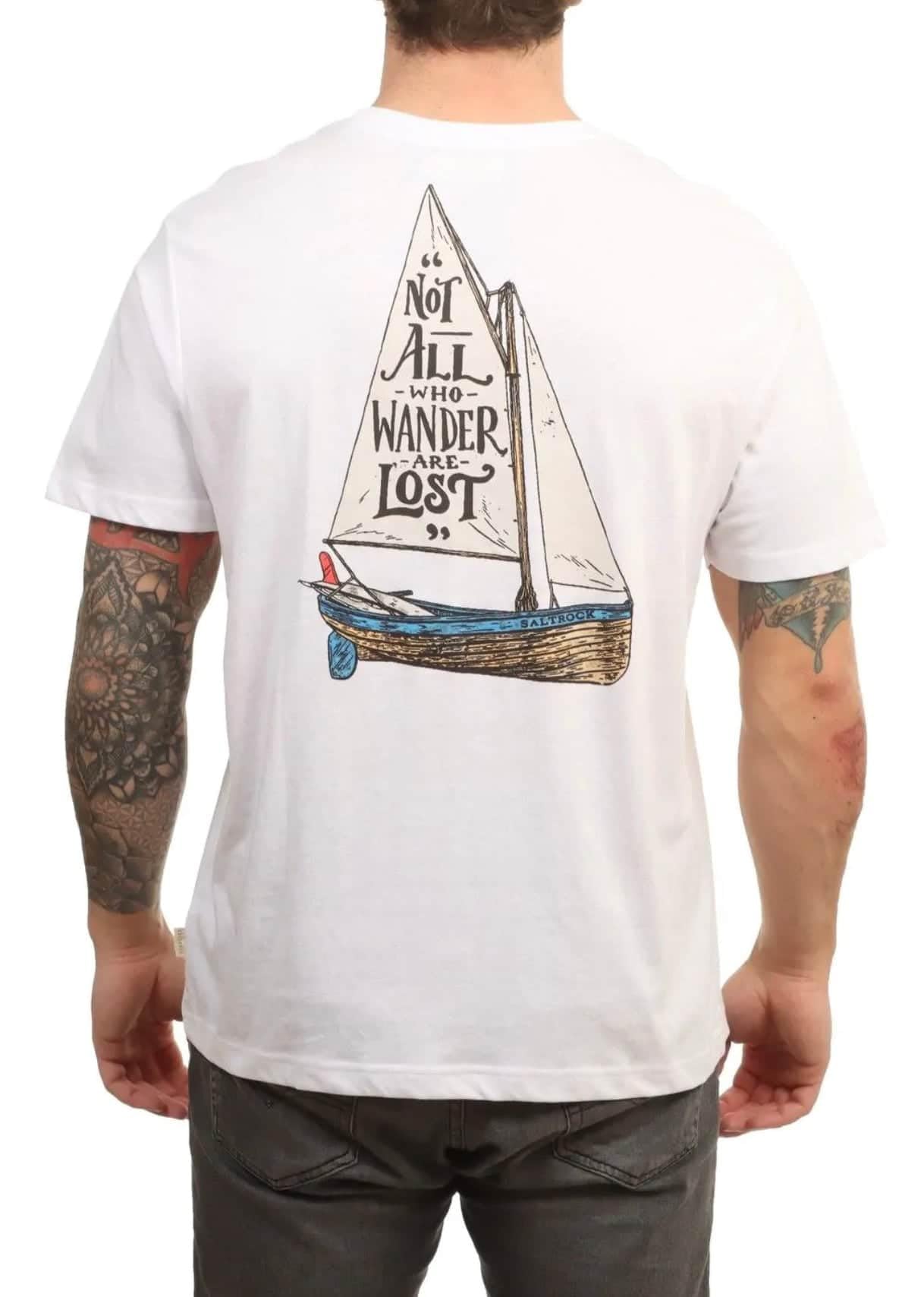 Saltrock Men's White ® Lost Ships | Short Sleeve T-Shirt | | Size: Xl