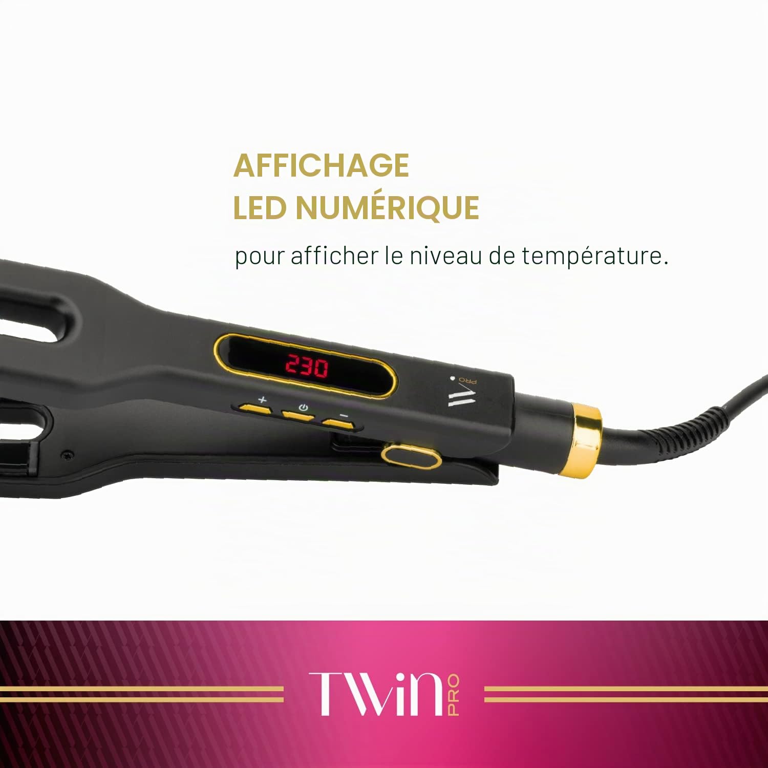 GAMMAPIU’ Twin Lisseur Cheveux Professionnel à 4 Matrices, Revêtement Céramique et Tourmaline, Plaque Cheveux Lisses, 10 Réglages de Température 130 - 230°C, Arrêt Automatique, Chauffage Automatique