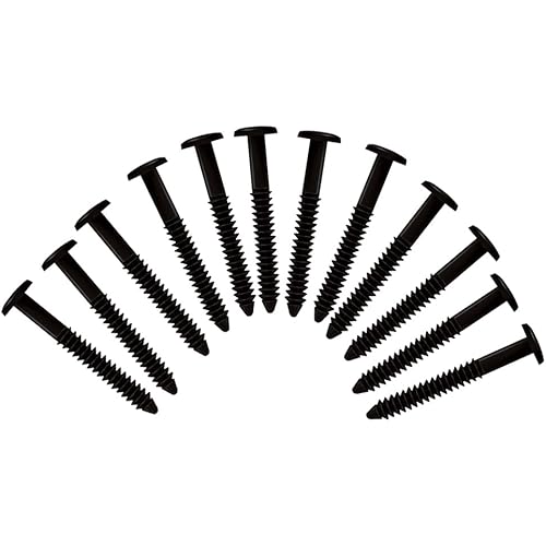 (Black) Pack of 12 Vinyl Shutter Fastener Spike Loks for Installing Decorative Exterior Vinyl Shutters