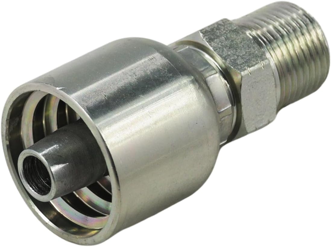 10Pcs Hydraulic Hose Fitting 10143-6-6 1014366 With 3/8 Hose X 3/8 Male NPTF Pipe Compatible with Parker 43 Series