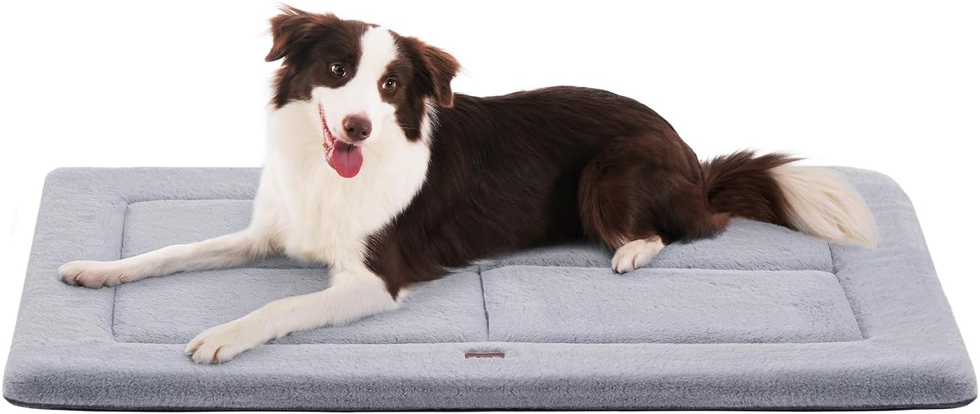 MADE 4 PETS Dog Crate Pad Bed for Medium Large Dogs, Washable & Reversible, Anti-Slip Kennel Mat for Cozy Sleeping, Soft Fluffy Dog Bed for Indoor & Outdoor Use, 35″x23″, Gray MADE 4 PETS Dog Crate Pad Bed for Medium Large Dogs, Washable & Reversible, Anti-Slip Kennel Mat for Cozy Sleeping, Soft Fluffy Dog Bed for Indoor & Outdoor Use, 35″x23″, Gray