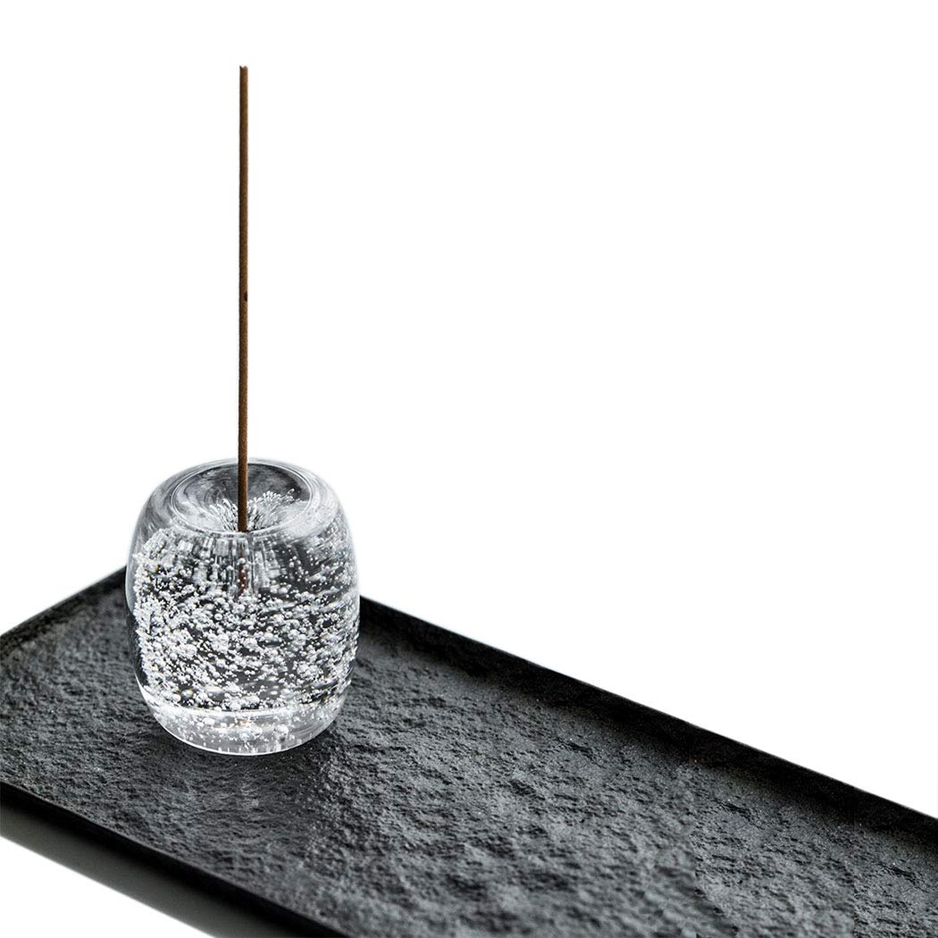 DICAHOME Clear artificial Crystal Incense Stick Holder wtith Bubles Design Quartz Incense Burner for stick Home Utilities & Accessories - Meditation & Yoga - Great Gift for Any Occasion