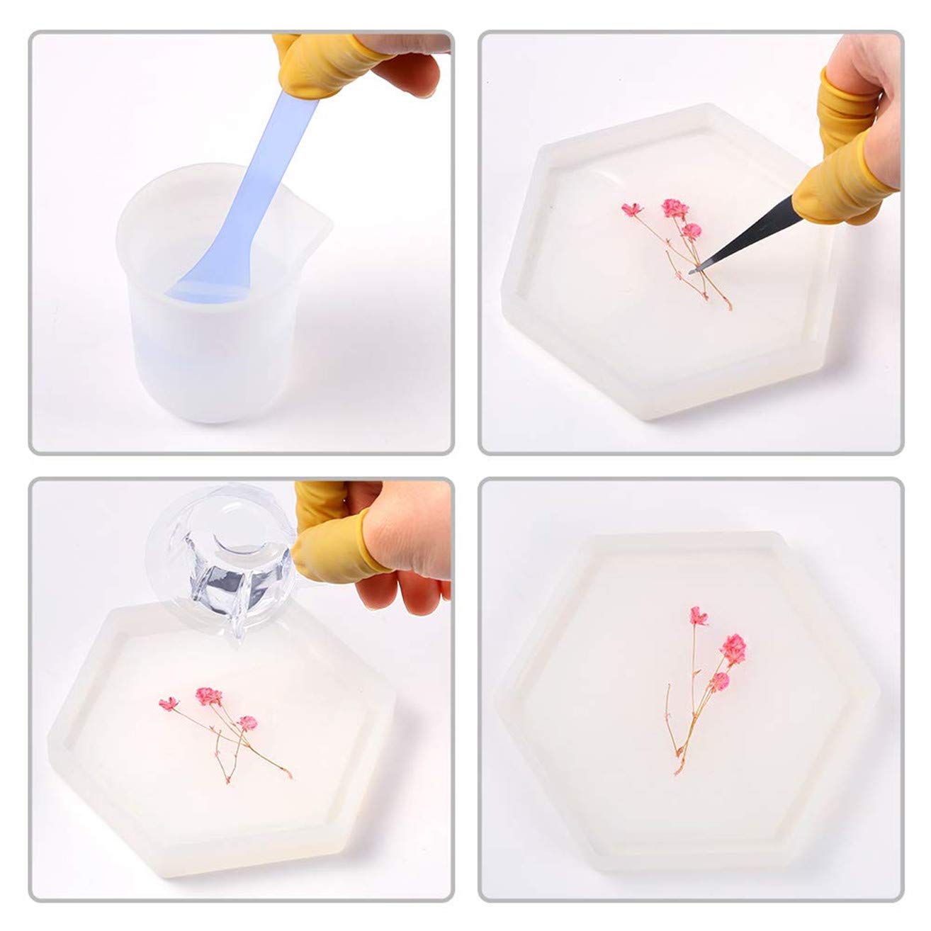 3 Pezzi Stampi in Silicone Resina per Vassoio Fai da Te