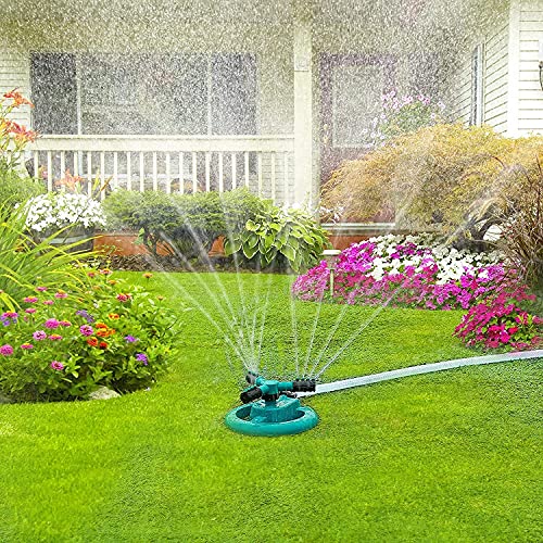 Image of Total 3 Arm Rotary Lawn Sprinkler, Adjustable 360 Garden Water Sprinkler with Wide Coverage, Water Sprayer for Lawn, Yard, Garden, Plant Irrigation & Outdoor Play