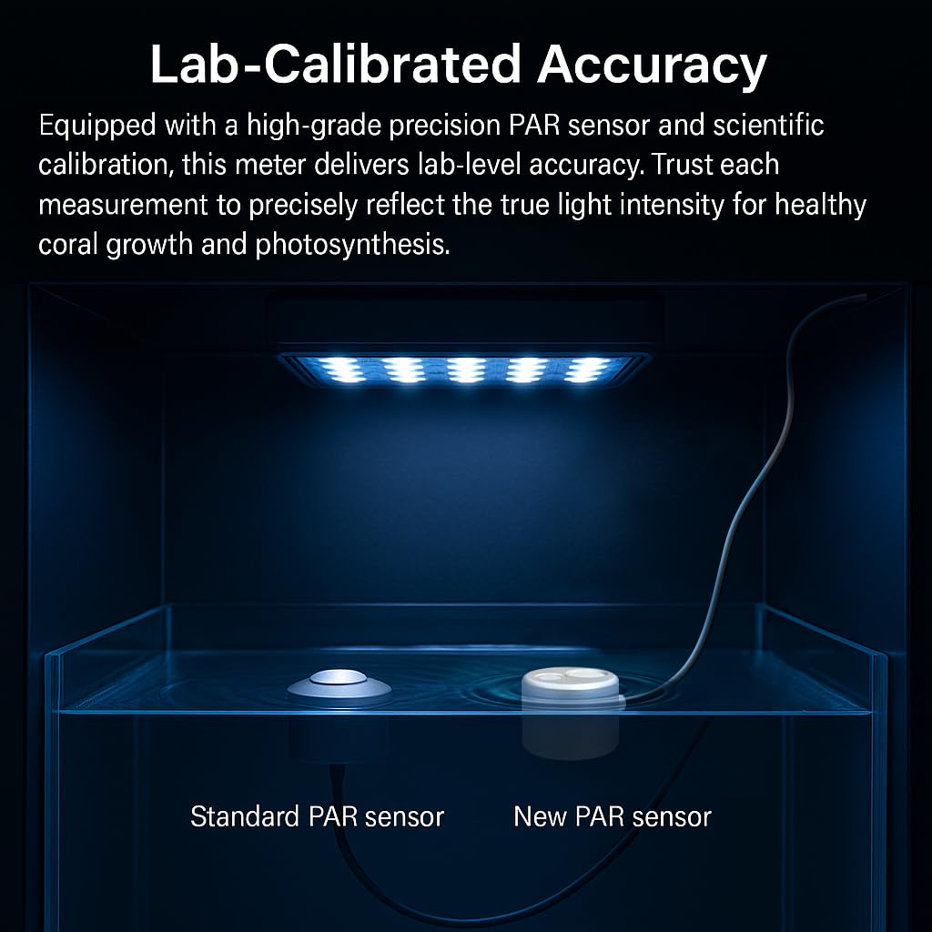 AH-Reef PAR-Messer wasserdichter Sensor PPFD UVA W/m² R G B Prozent Aquariumlicht PAR UVA-Verteilung