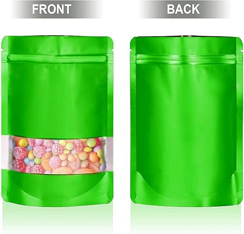 Miniatura 4 de 120 bolsas de Mylar de 5.9 x 8.6 pulgadas para almacenamiento de alimentos, bolsa a prueba de olores con ventana mate resellable para pequeñas