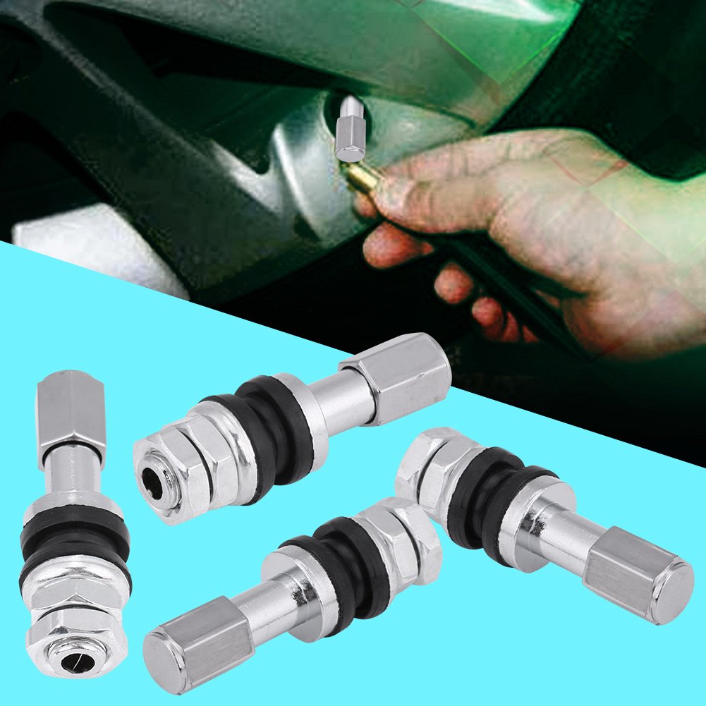 12 Valves De Pneus En Acier Inoxydable TR525 Argenté - Pour Voitures, Motos, Camions - Faciles à Installer