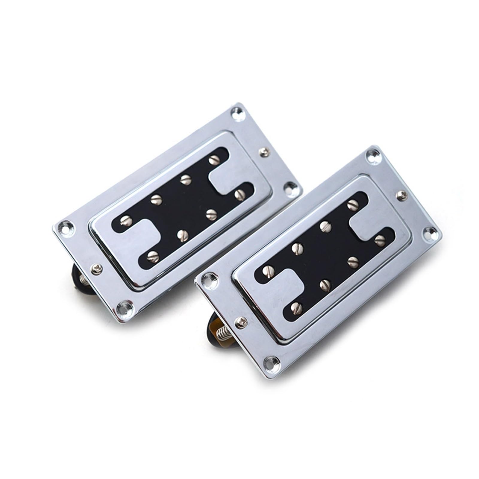 odbiór elektryczny Dwuliniowy 8-otworowy Elektryczny Przetwornik Basowy Humbucker Pickup Neck/Bridge Pickup Black Gold Chrome (Color : Chrome 2pcs)