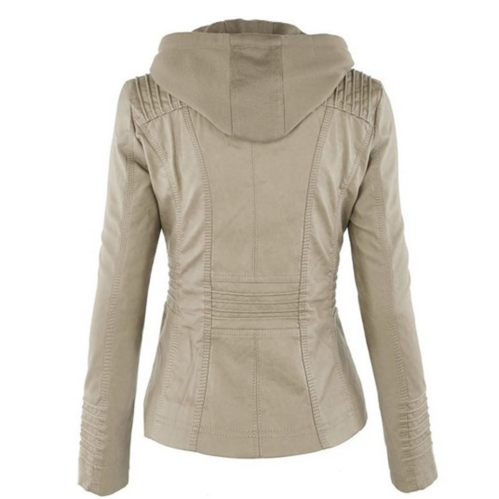 Manches Longues Dames Veste en Cuir PU Veste en Cuir Veste Courte pour Femmes Veste Femme Combinaison Moto