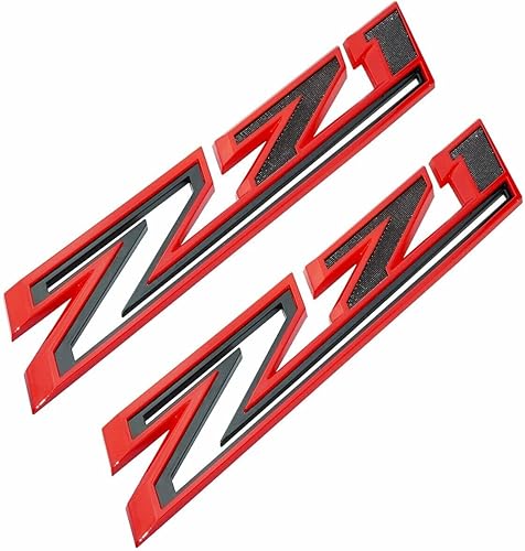 Miniatura 7 de 2 calcomanías de repuesto para guardabarros laterales Z71 RH LH LH de gran tamaño para Chevy Silverado 2019-2021 (rojo cromado)