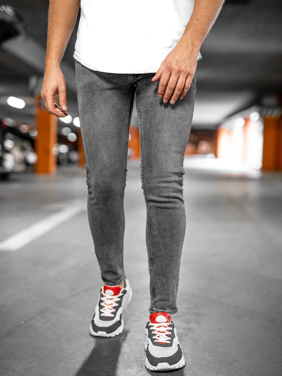 BOLF Hombre Pantalón Vaquero Jogger Denim Jeans de Algodón Sombreado Pantalón de Mezclilla Regular fit Trousers Outdoor Ocio Estilo Diario Mix 6F6