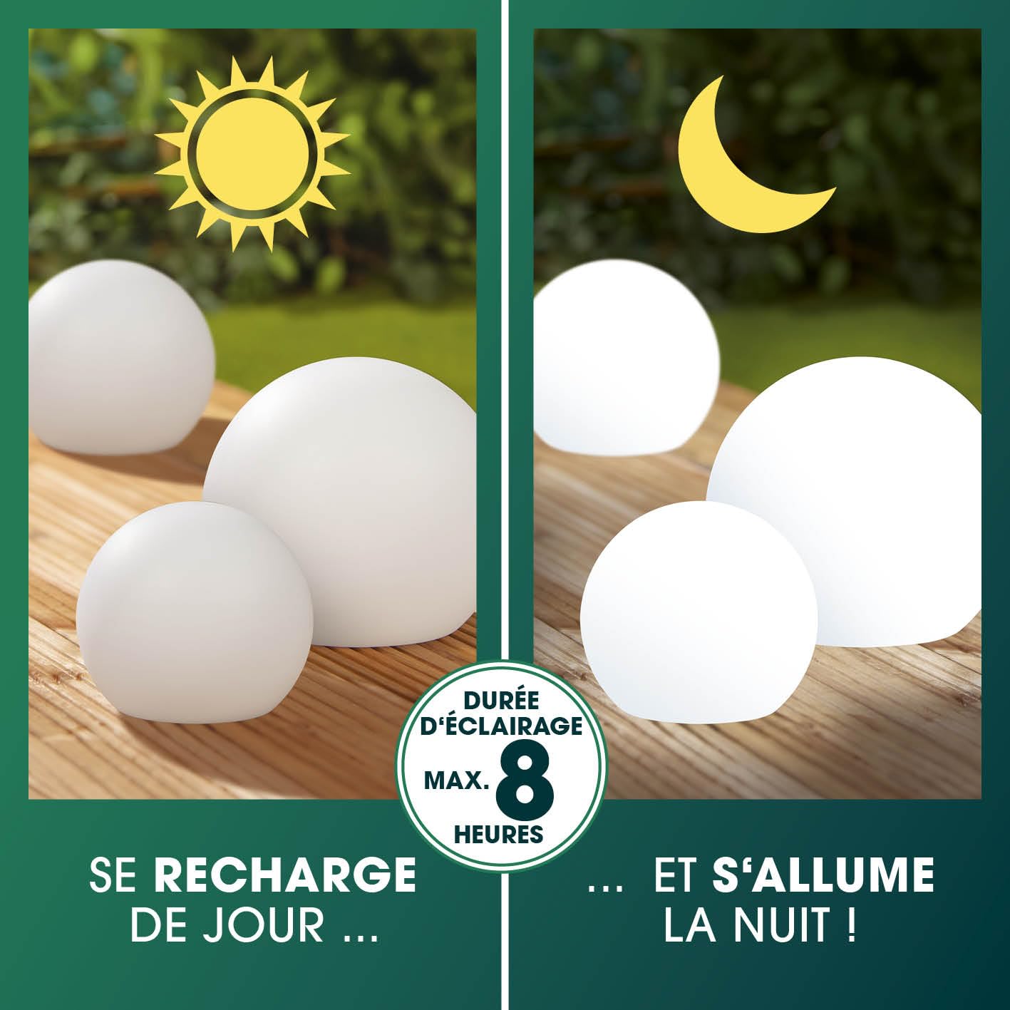 EASYmaxx Lampe solaire LED avec changement de couleur - Lampe de jardin décorative avec éclairage LED - Magnifiques effets de lumière avec capteur de lumière du jour pour l'intérieur et l'extérieur -