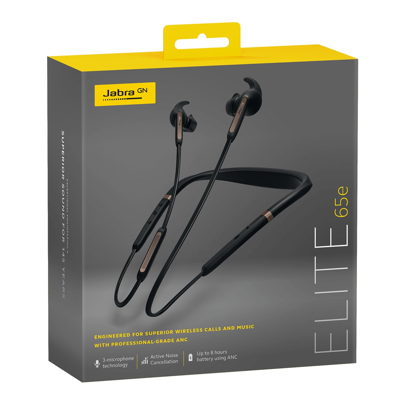 Jabra Elite 65e Alexa Enabled Wireless Neckband with in-Ear ANC  