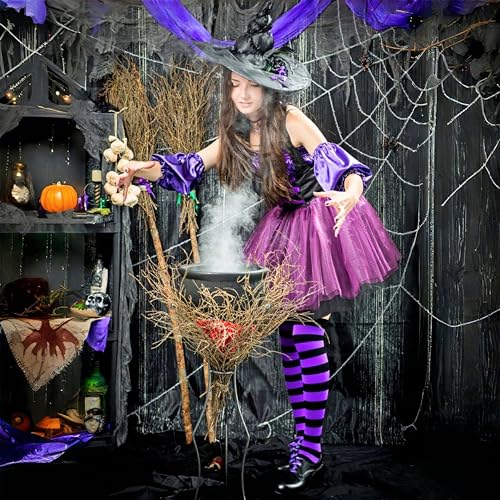 XinblueCo 2pcs Halloween Striped Stockings,Over The Knee Striped Thigh Stockings,Witch Stocking,High Stocking Costume - image 3