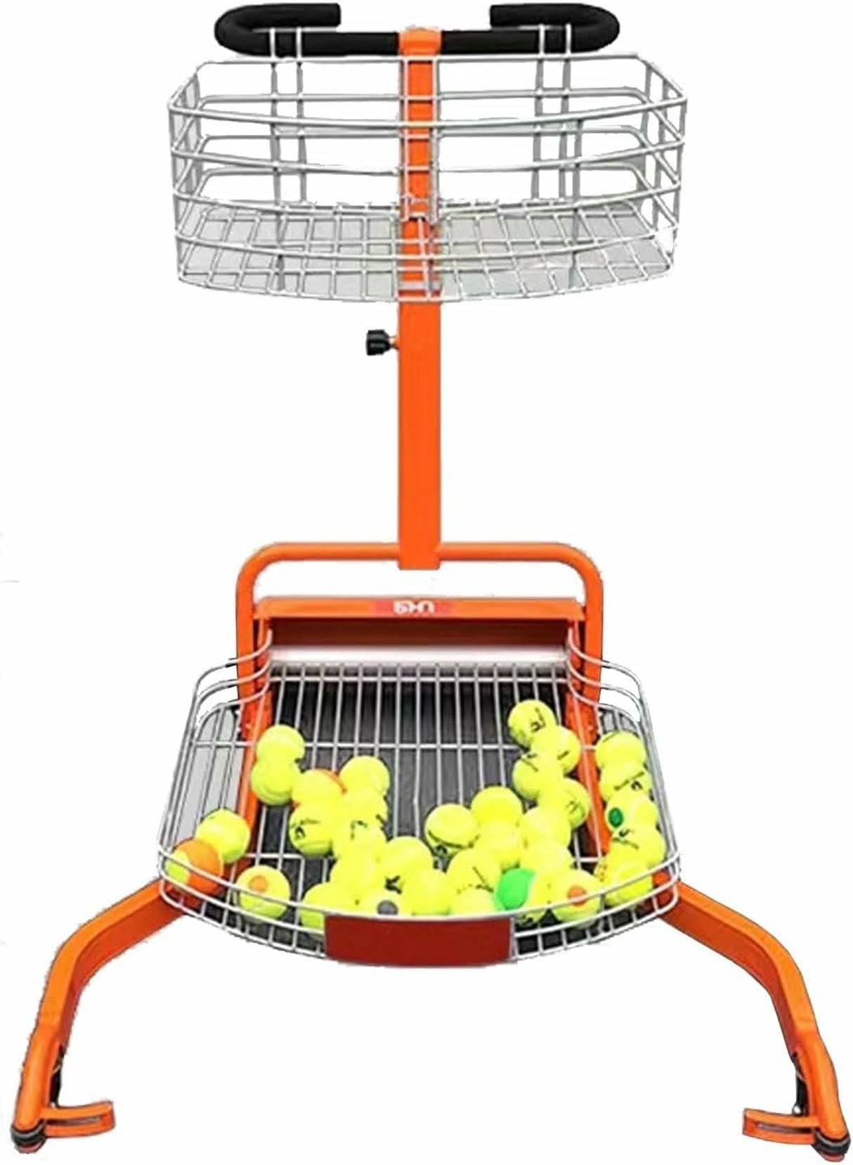 Raccoglitore automatico di palline da tennis, cestino per retriever con spinta manuale, contiene 290 palline per un facile ritiro sul campo