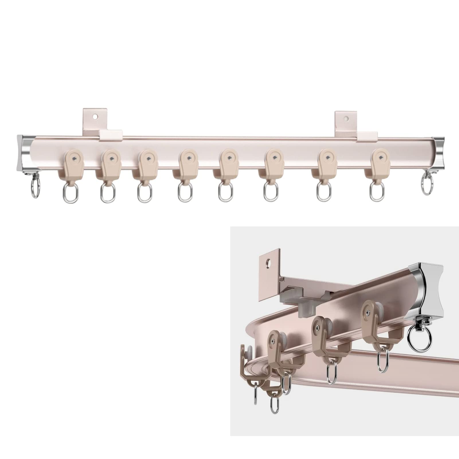 SFNIOKFG Bendable Curtain Track, Metal Curtain Rails Wall Mounted, Room Divider Curtain Rod System, for Bathroom/Bay Window/Living Room/Privacy (Size : 400cm/13ft)