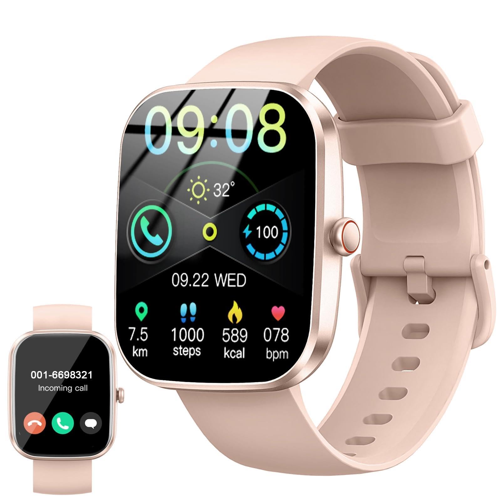 Soudorv Smartwatch für Männer Frauen Anrufe annehmen/tätigen, 1,9 Zoll HD Fitness Uhr Smartwatch mit Herzfrequenz/Schlafmonitor, 112+ Sport Schrittzähler, IP68 Wasserdicht Aktivitätstracker für