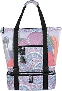 Borsa Mare Donna, Borsa da spiaggia in rete, Borsa da spiaggia a tracolla Borsa da viaggio, borsa da spiaggia per la spesa riutilizzabile extra grande Famiglia Borsa da picnic per esterno