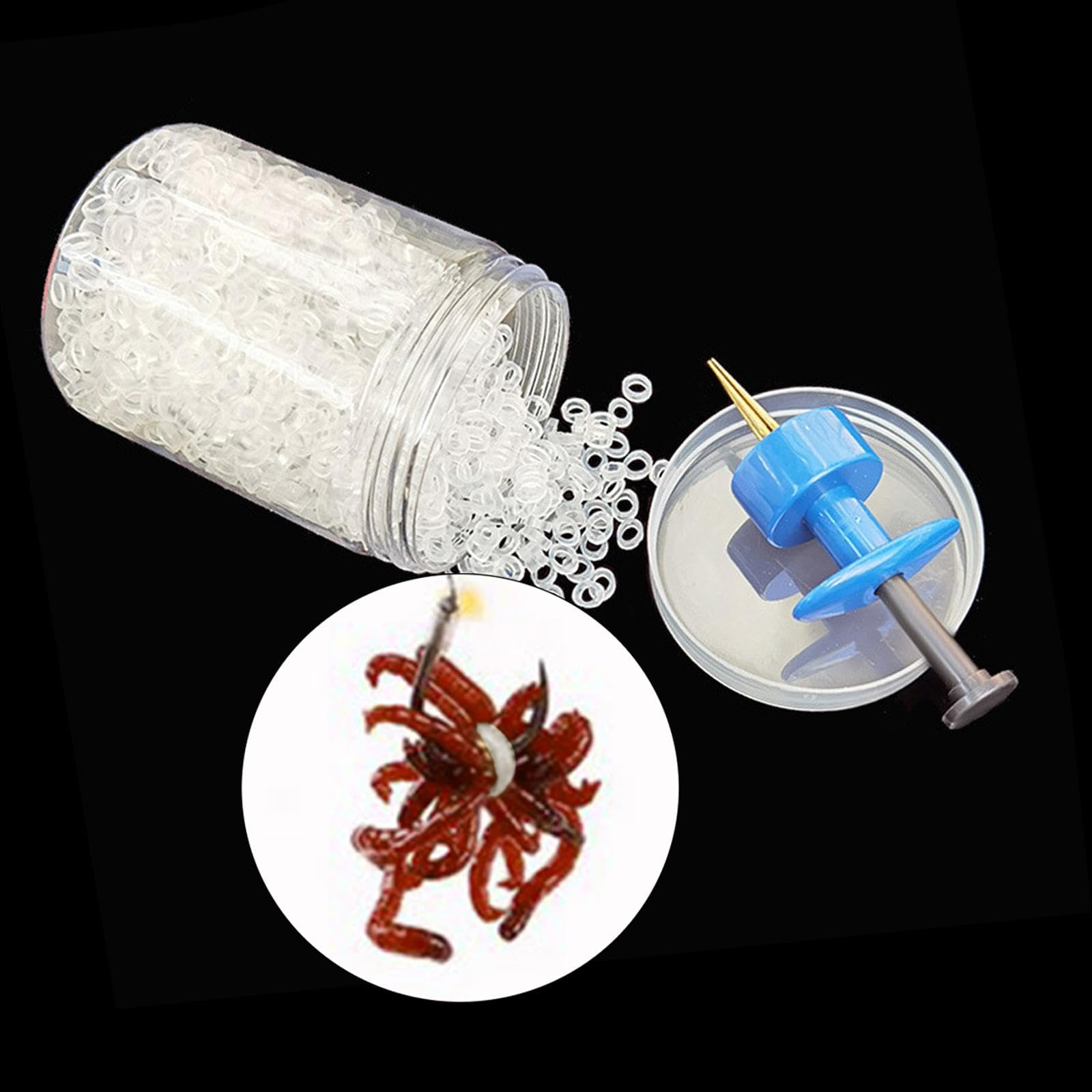 Herramienta de Bandas de Pellets, Herramienta de Bandas de Pellets, Portátil con 400 Bandas de Señuelo, Herramienta de Señuelos de Pesca, Bandera de S