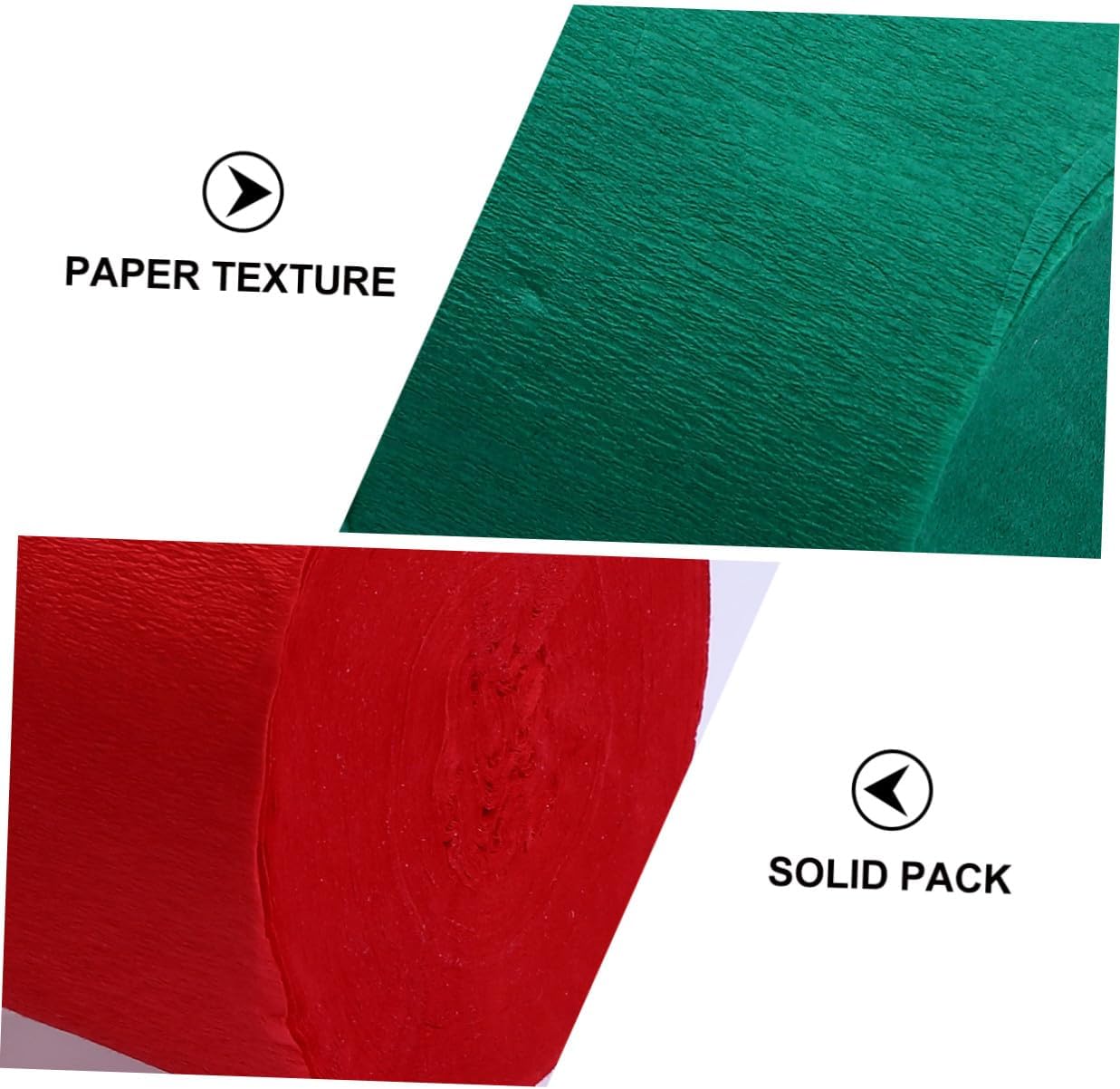 JEWEDECO 9 Pcs Crepe Paper Rolls and Party Streamers Set, Red Gold and Dark Green, 4.5cm X 25m, DIY Floral Craft Materials for Halloween and Holiday Decorations