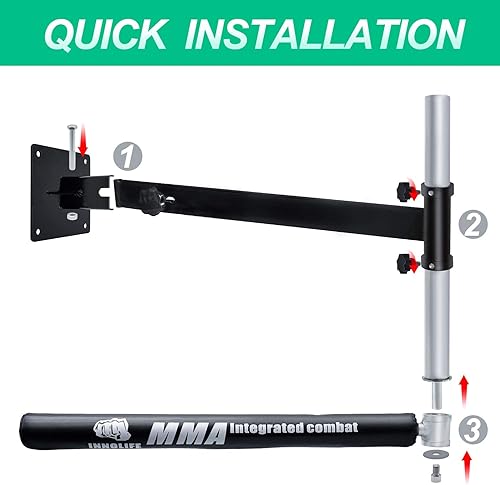 Miniatura 4 de INNOLIFE Barra de boxeo Entrenador de velocidad de perforación de peso ligero Barra giratoria Montaje en pared Fácil configurar