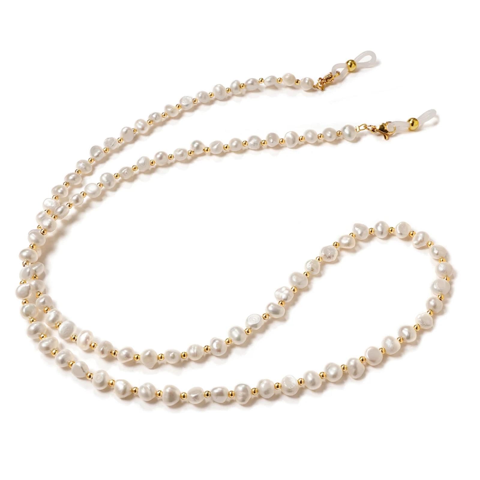 Brillenkette Damen Perlenbrille Kette Halskette Anhänger Lesebrille Metall Sonnenbrille Kette Lanyard Accessoires Damen