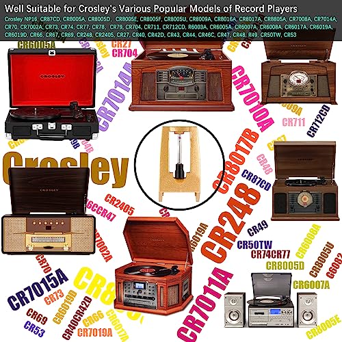 3-Pack Replacement Needles for Vinyl Turntables with Cleaning Brush Kit for Victrola, Crosley, ION, and More