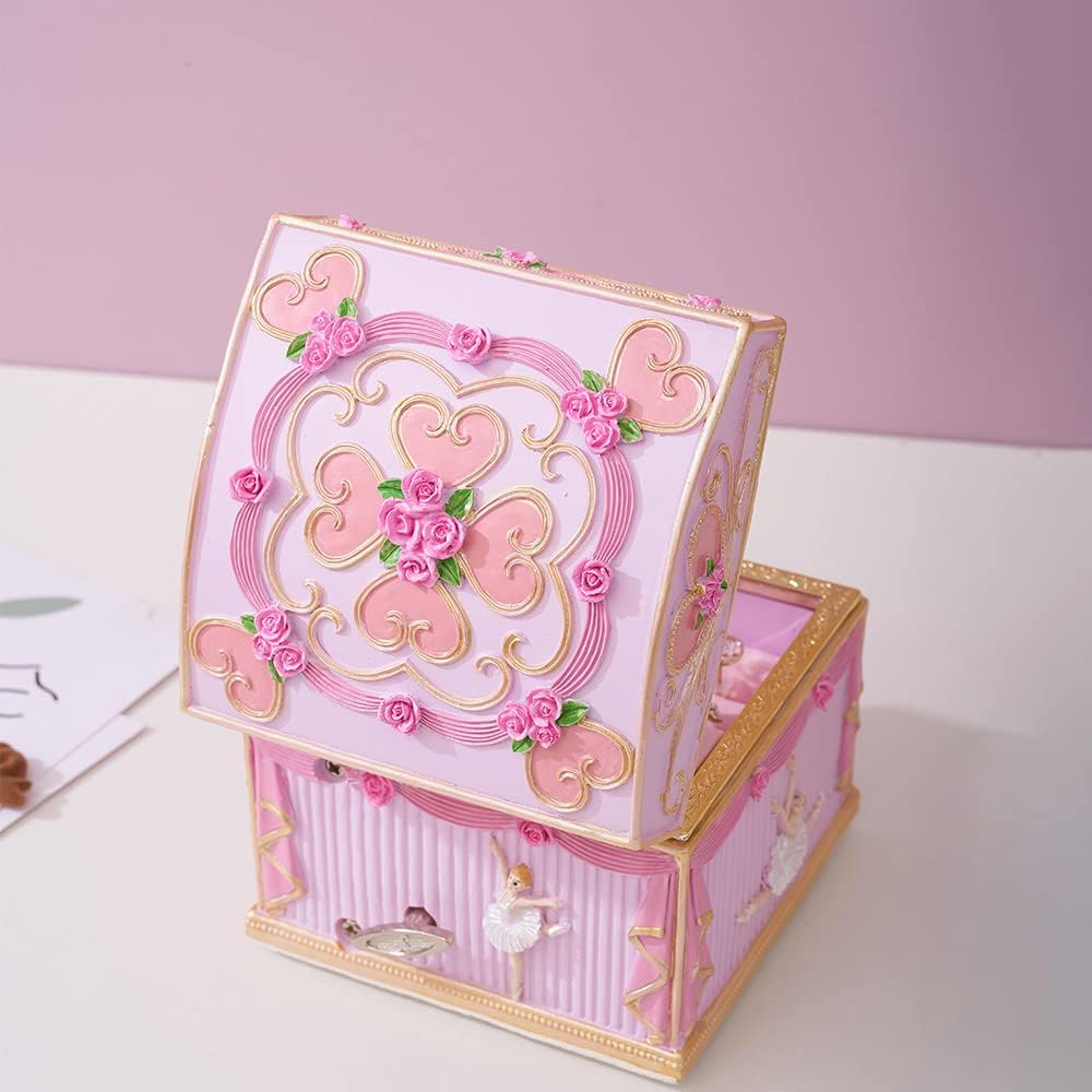 LOVE FOR YOU Gift Wrapped Music Box Musical Ballet Jewelry Box for Girls and Women Baby Kids Sister Niece Daughter Mom Granddaughter Grandma Birthday Presents