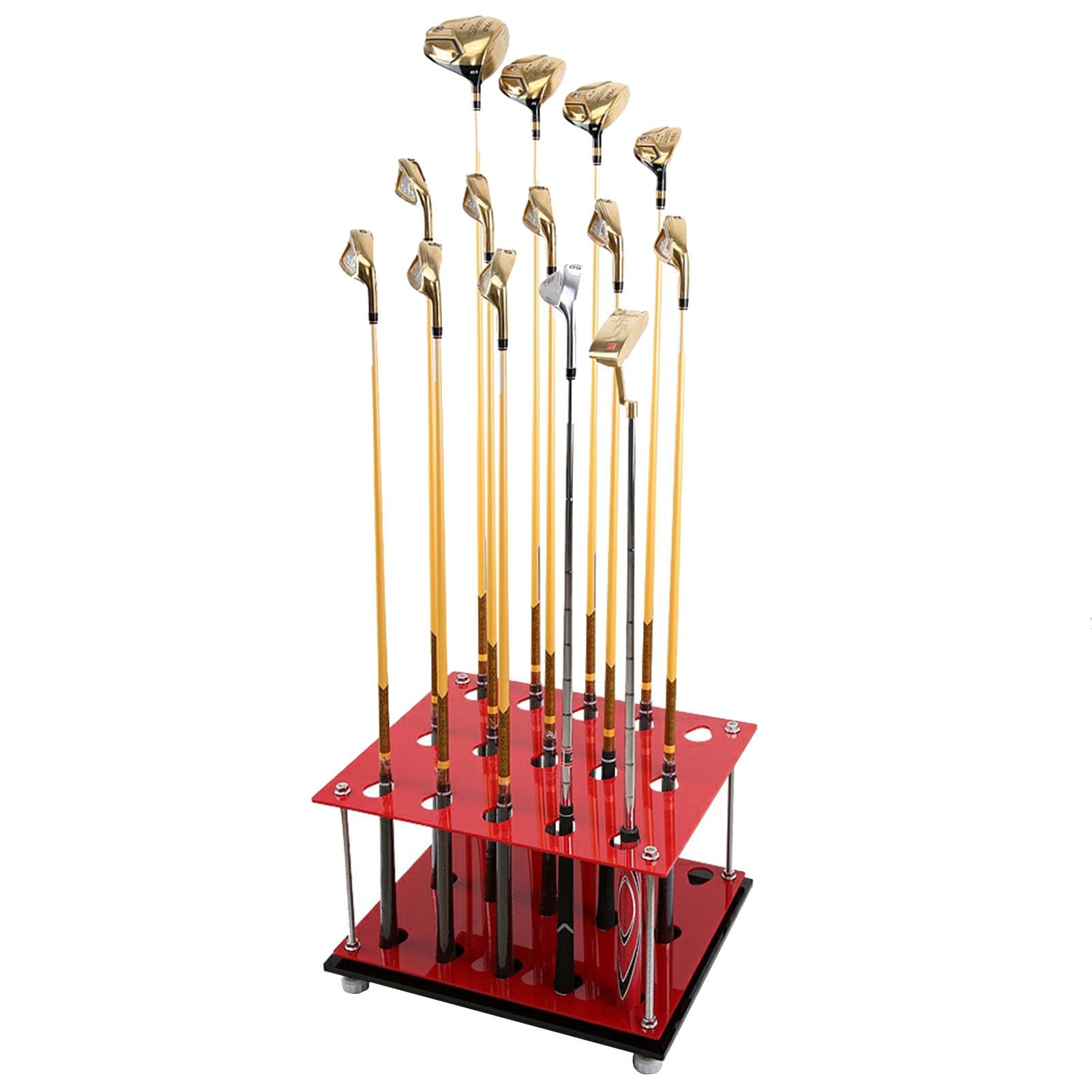 JevLoN Golf Club Holder, Premium Acrylic Golf Club Rack for 15 Golf Clubs, Golf Putter Stand Floor Display Rack, Golf Club Putter Organizer for Indoor Home Garage