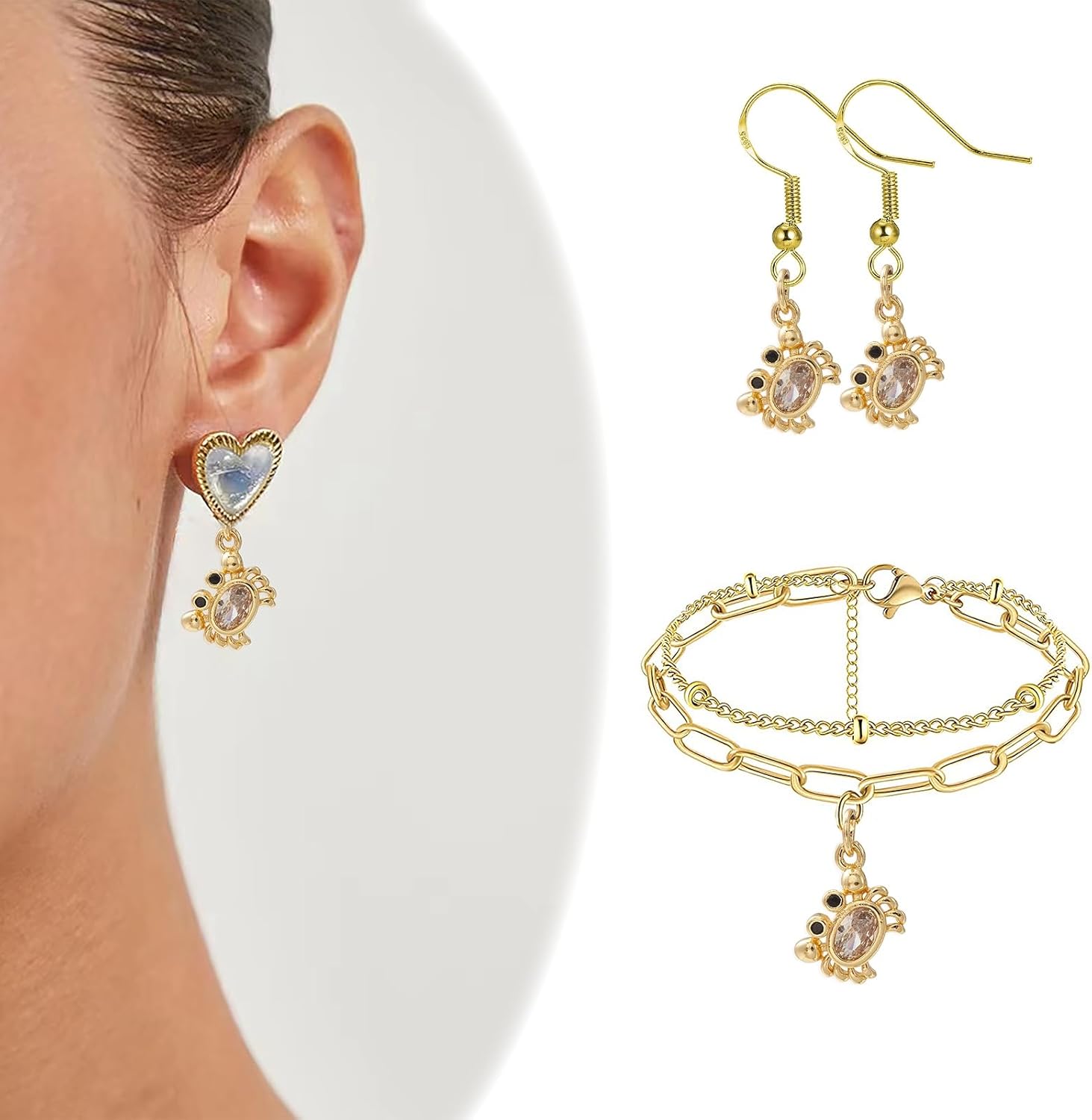 KitBeads 3pcs Cubic Zirconia Crab Charms, 18K Real Gold Plated, Marine Sea Life Crab Charms for Jewelry Making, Bulk - Image 7