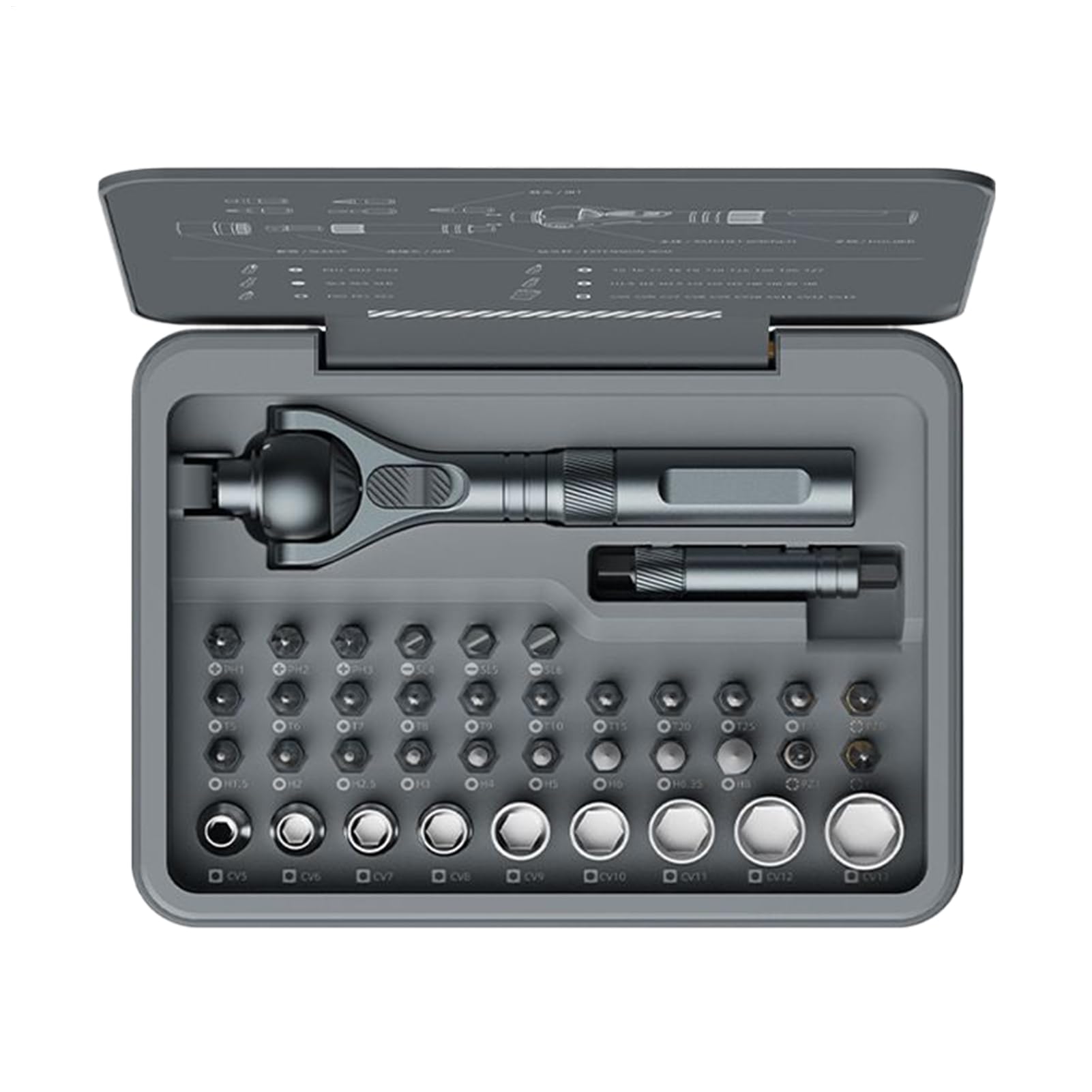 Juego De Trinquete Destornillador De Trinquete Con Rotación De 180 Grados | 40 Piezas Precisas Multifuncional Kit Completo Con Rotación De 180 Grados Para Reparación De Automóvil Y Herramientas