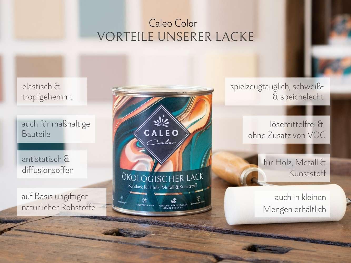 Caleo Color Barniz WALGESANG azul oscuro, 0,68 litros, barniz ecológico para muebles, natural, sin disolventes, apto para juguetes
