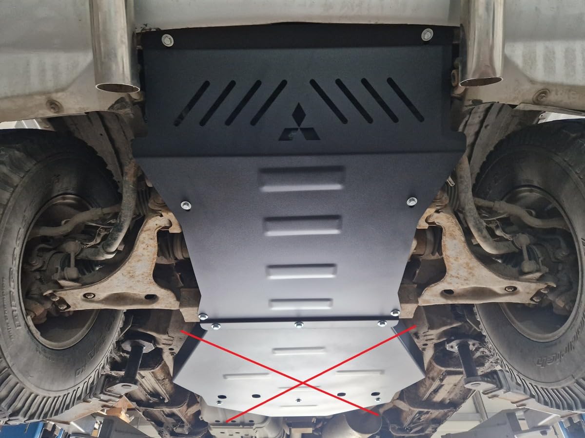 compatibile con Piastra paramotore di acciaio Mitsubishi Pajero 3 V60, V70 Vers 2.0 1999-2007