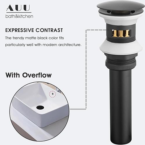 Miniatura 9 de Elegante grifo de lavabo de baño de un solo agujero, grifo de lavabo de latón sólido, grifo de lavabo de una sola manija con línea de suministro