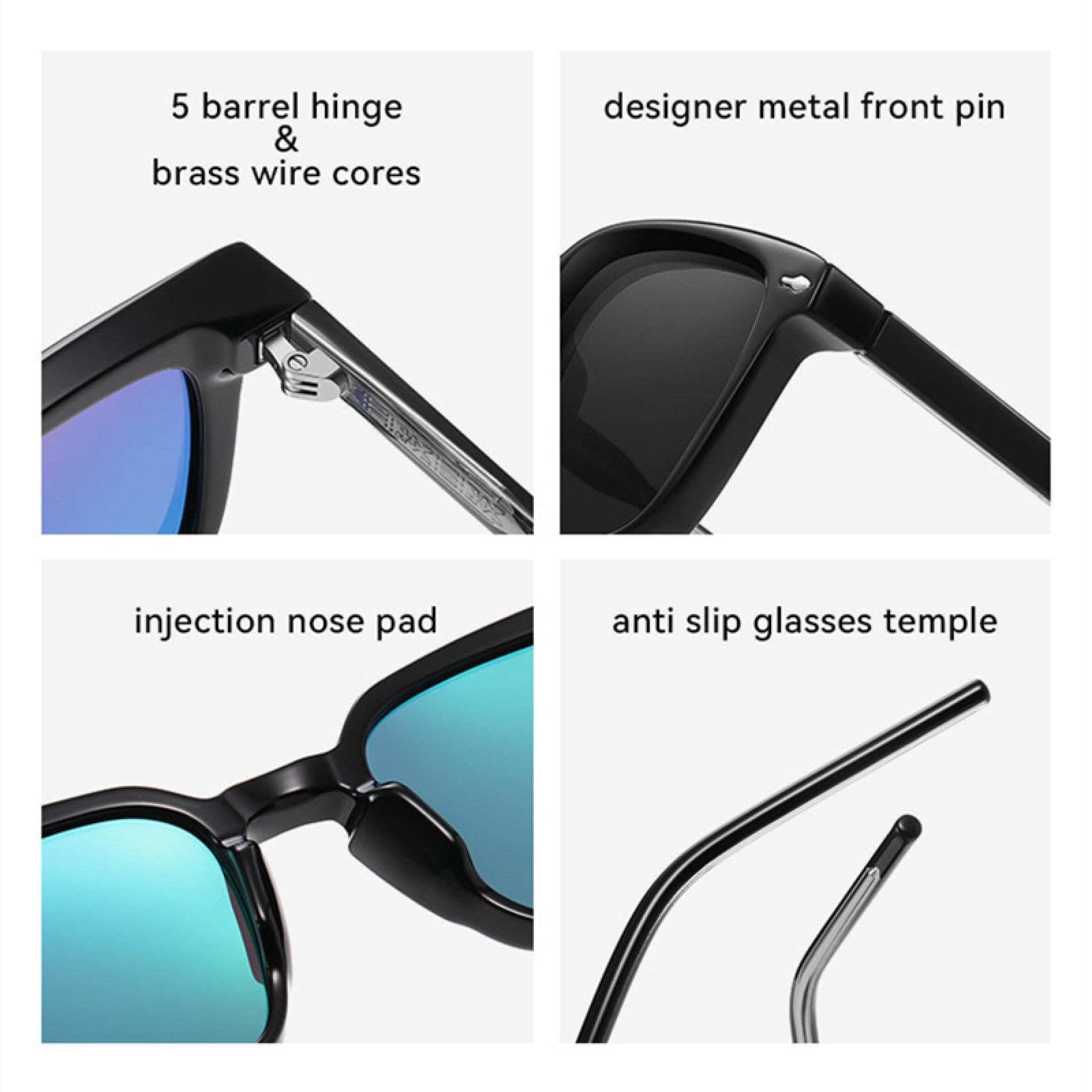 Gafas de sol de lujo para hombre y mujer, estilo retro, transparentes, con remaches punk, UV400