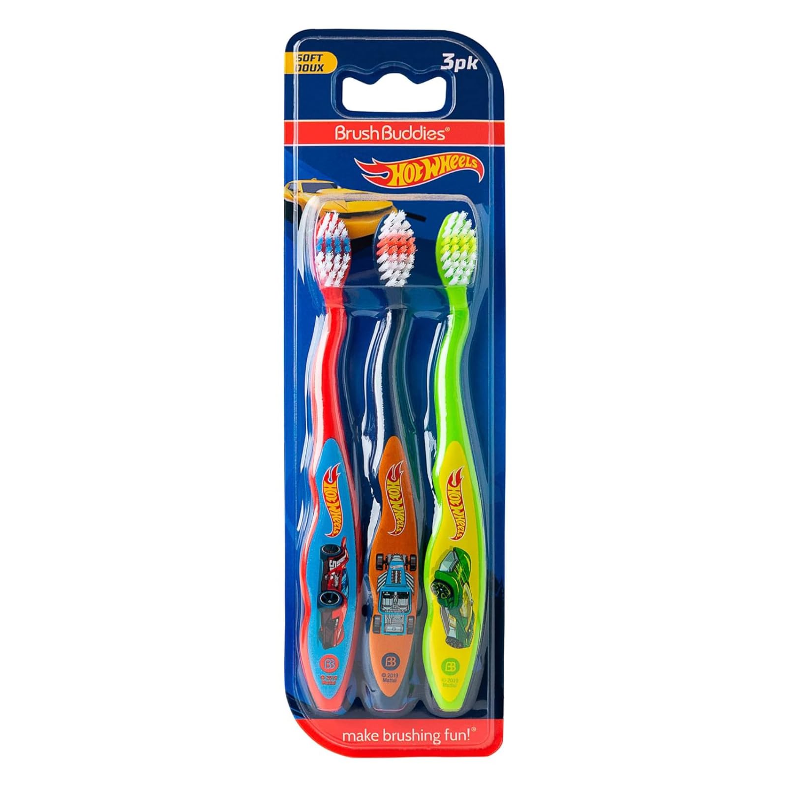 Brush Buddies Hot Wheels Toothbrush for Kids, Toddler Toothbrushes, Children's Toothbrushes, Soft Bristle Toothbrushes for Kids, 3PK-image-35