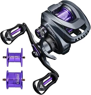 SEASIR Zero119 Ultralight Baitcasting Reel 4.2oz, BFS Fishing Baitcaster Reel, Double Spool, Saltwater Freshwater Casting, Max Drag 9LB, 8+1 BB, 7.6:1 Ratio, Carbon Fiber Washer, Black & Purple